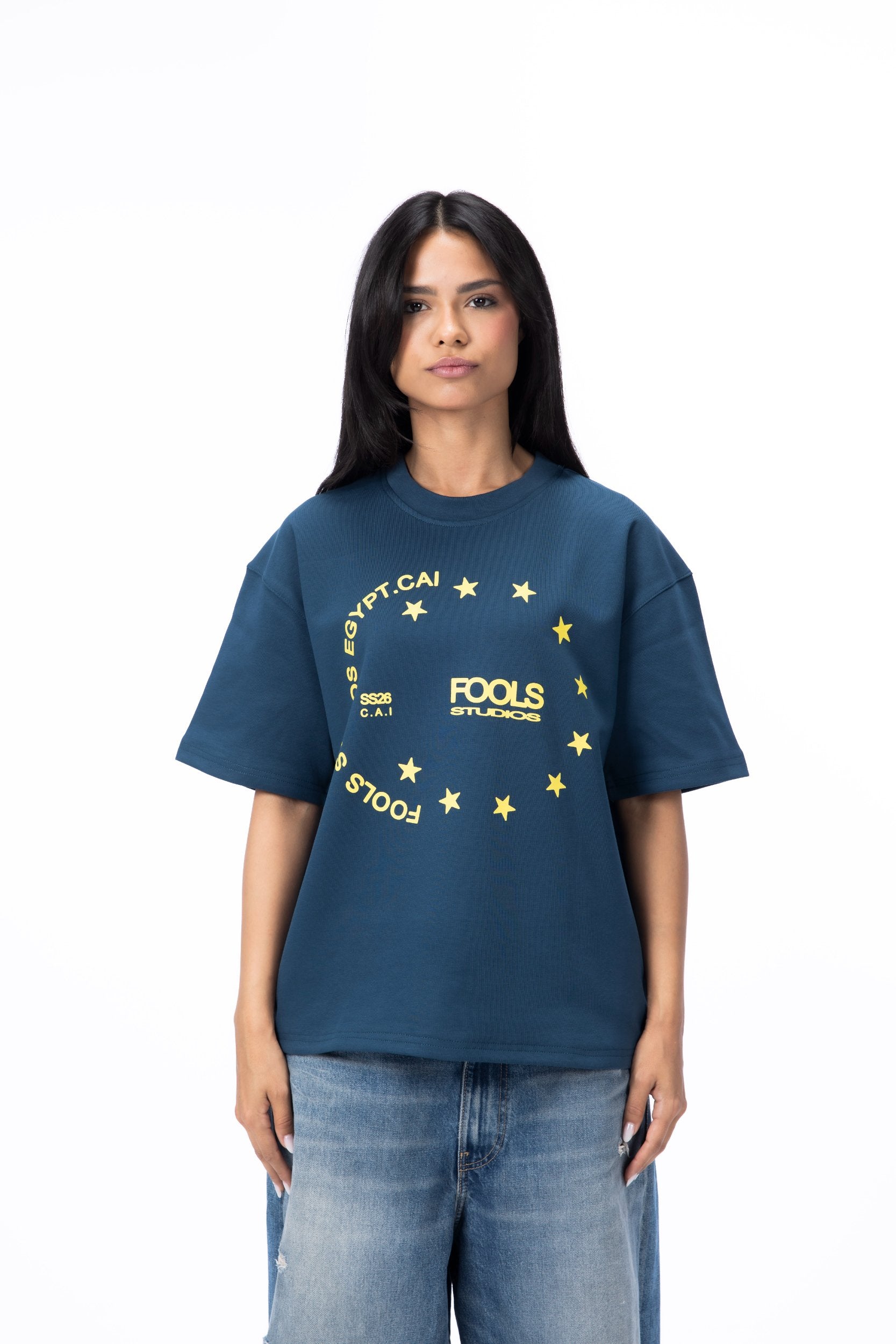 CAIRO STARS TEE - SEA BREEZE