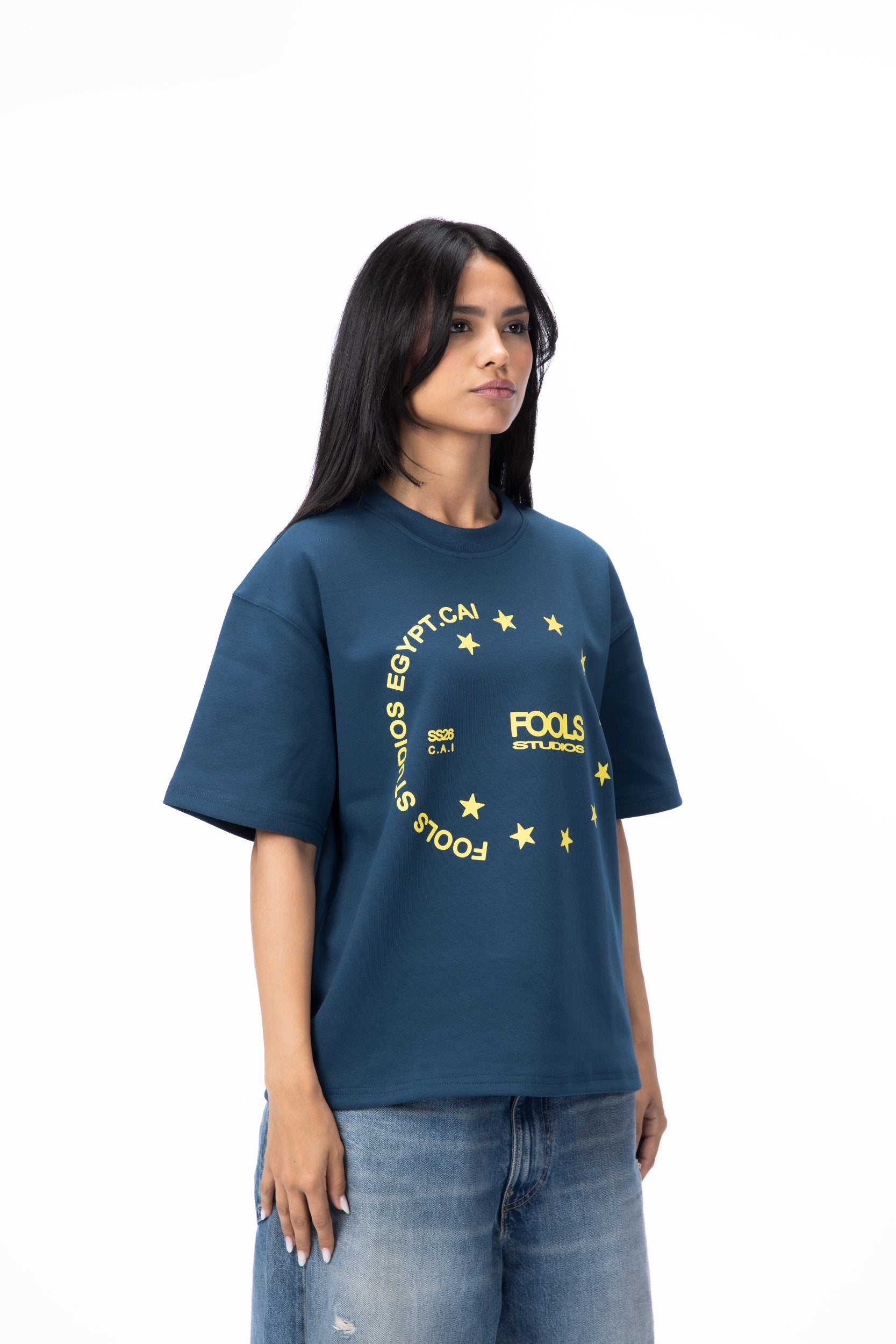 CAIRO STARS TEE - SEA BREEZE