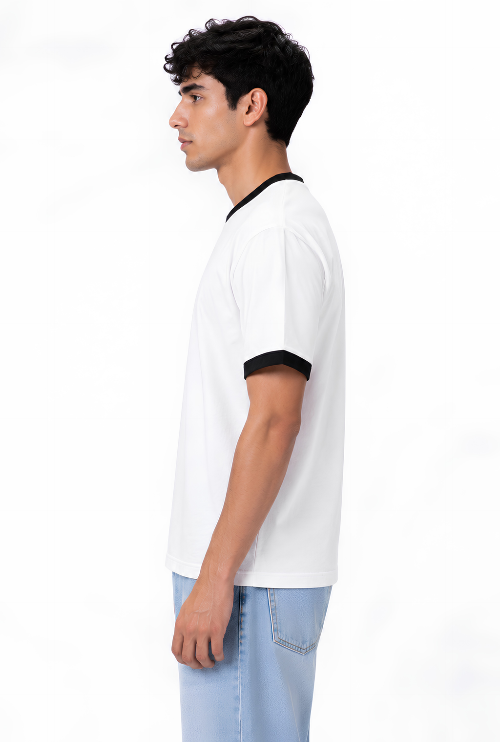 CONTRAST TRIM TEE - WHITE X BLACK