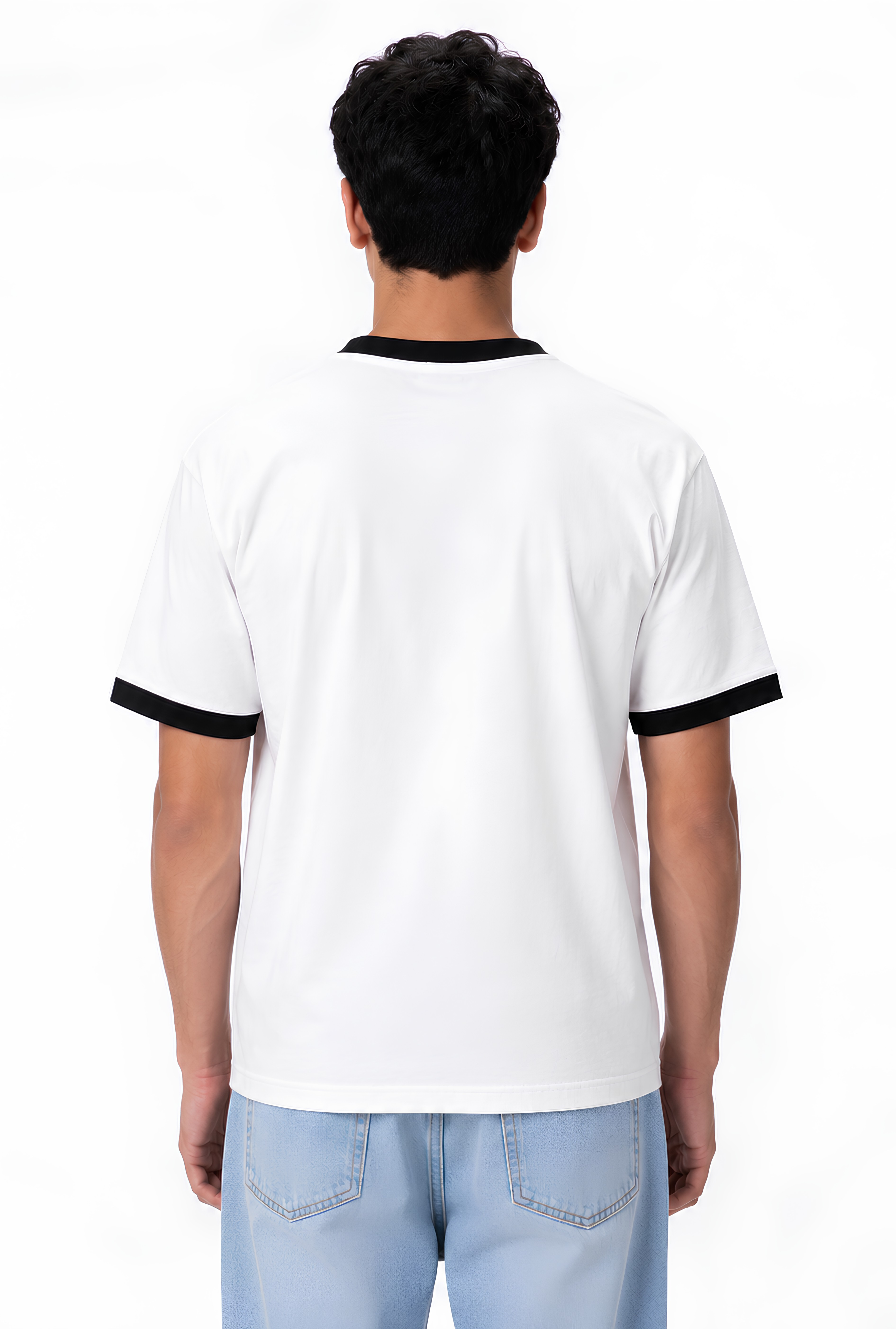 CONTRAST TRIM TEE - WHITE X BLACK
