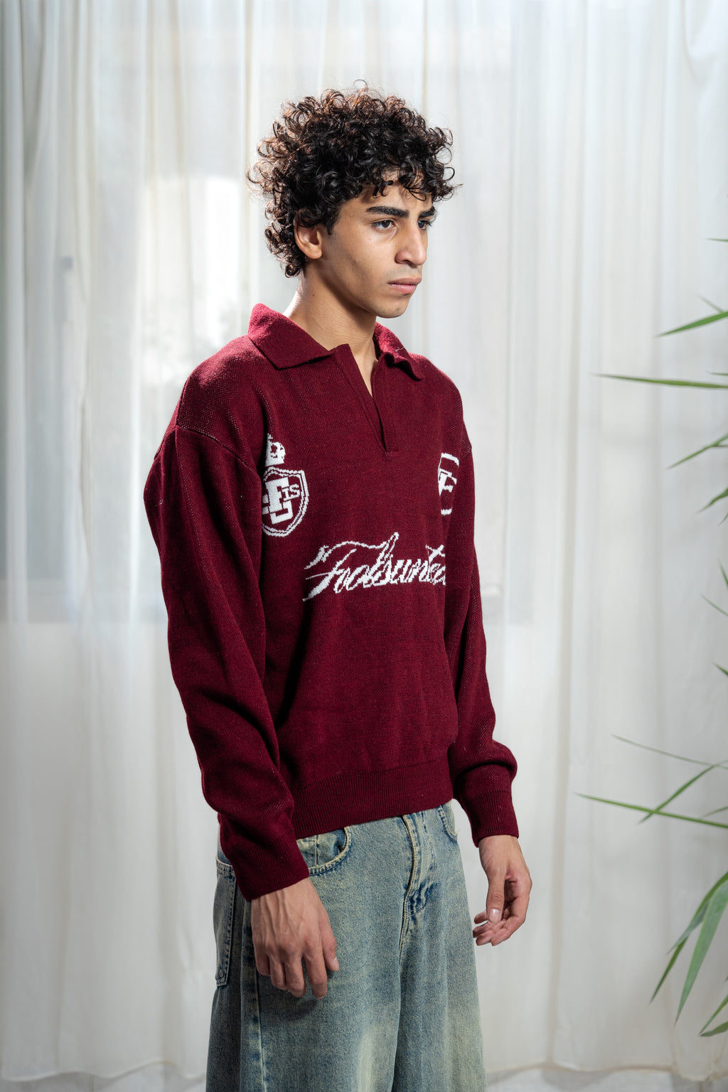 Misfit Knit Polo – BURGANDY