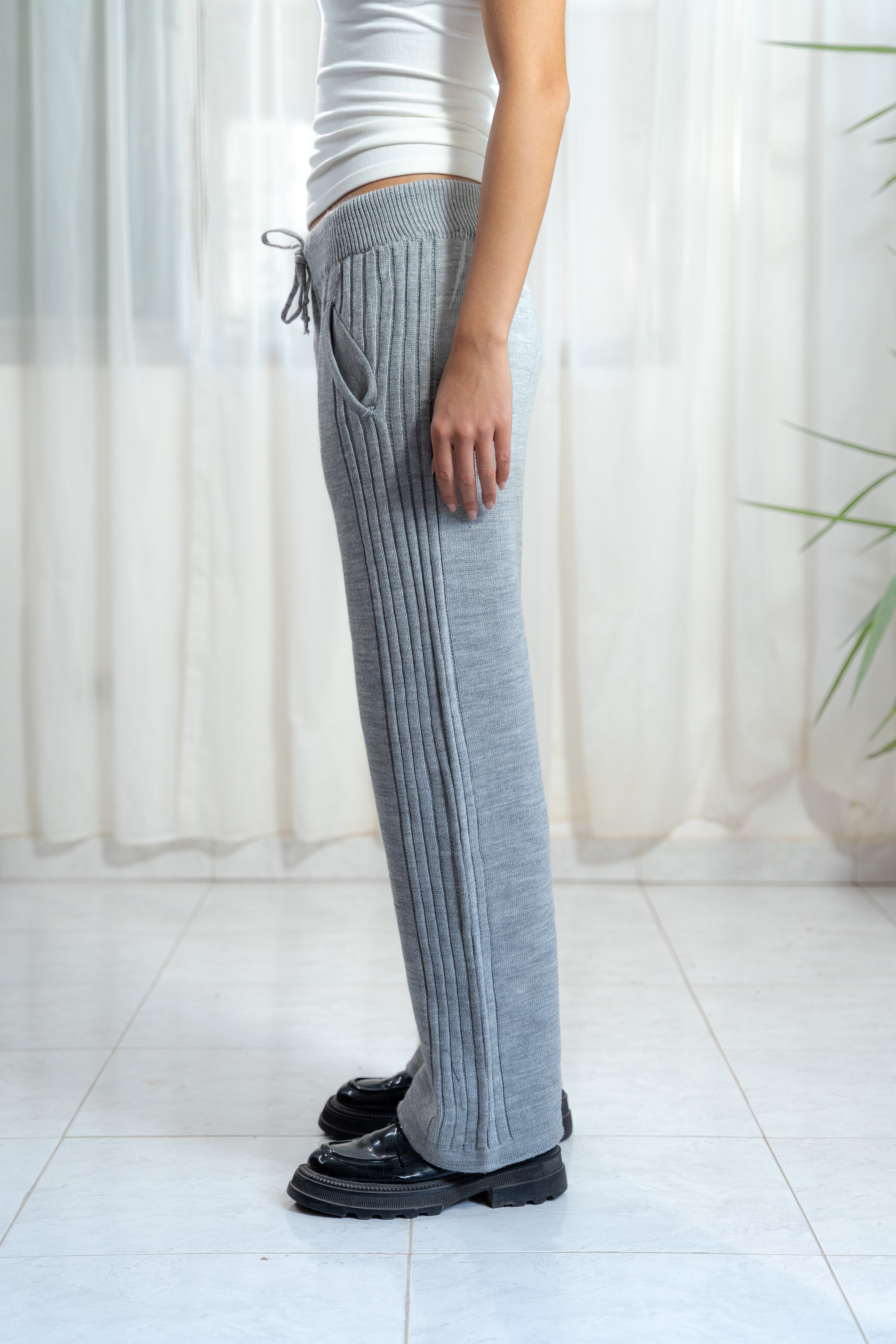 Lounge Knit Pants – Light Grey