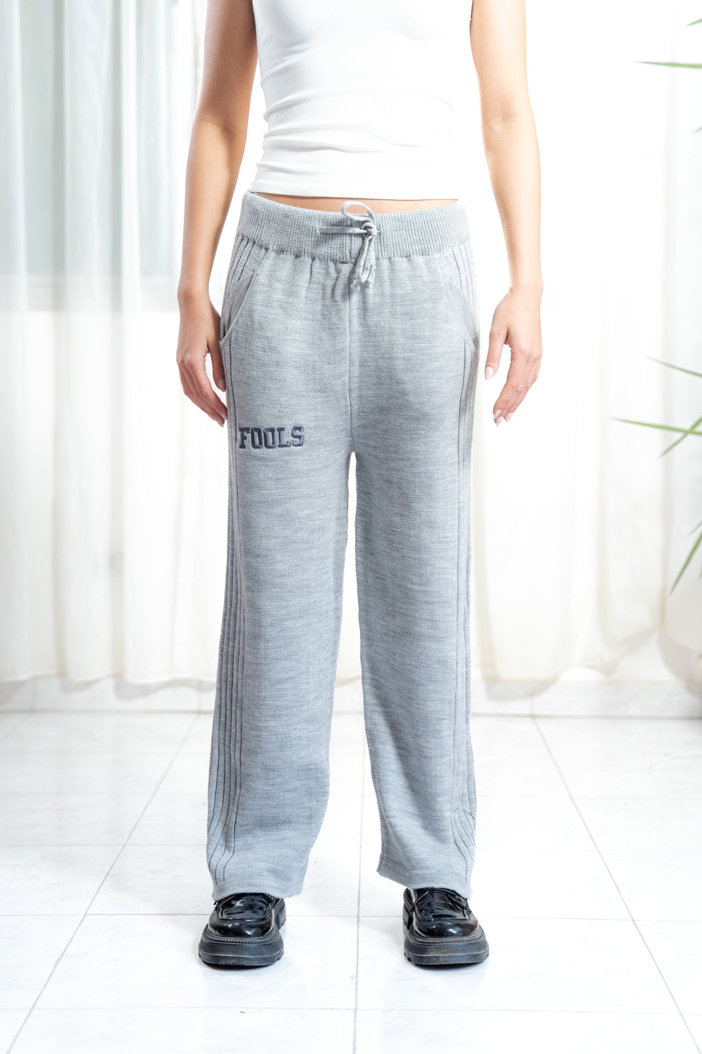 Lounge Knit Pants – Light Grey