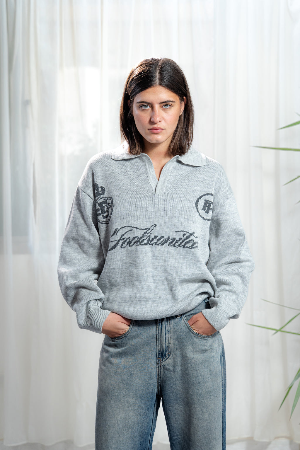 Misfit Knit Polo – GRAY