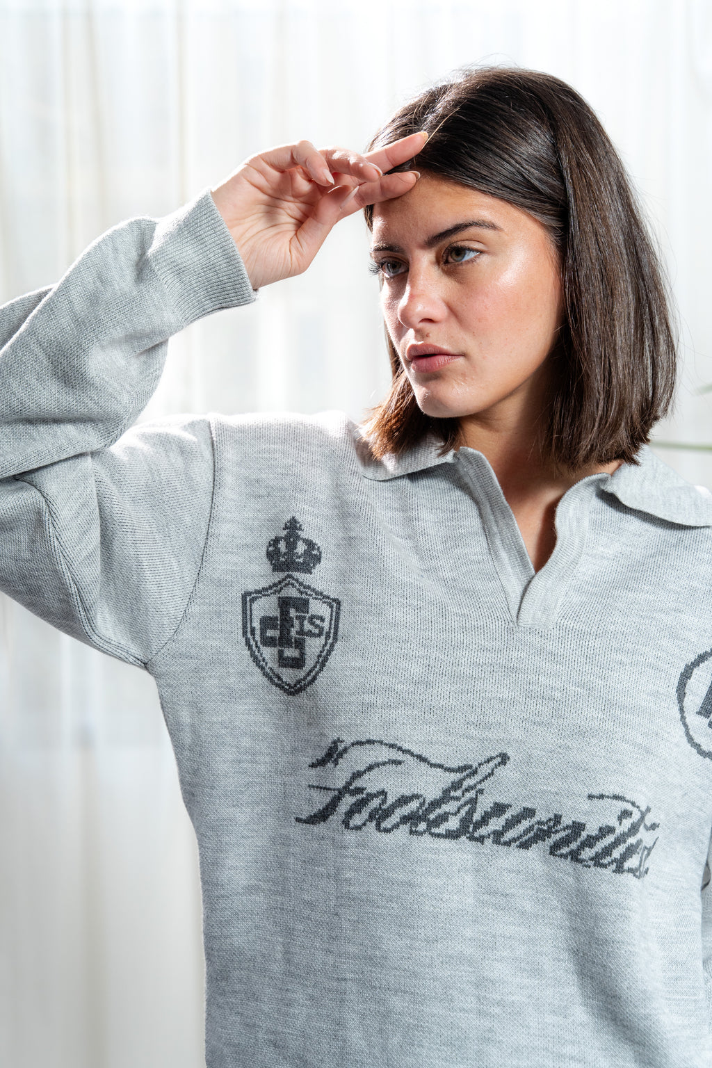 Misfit Knit Polo – GRAY