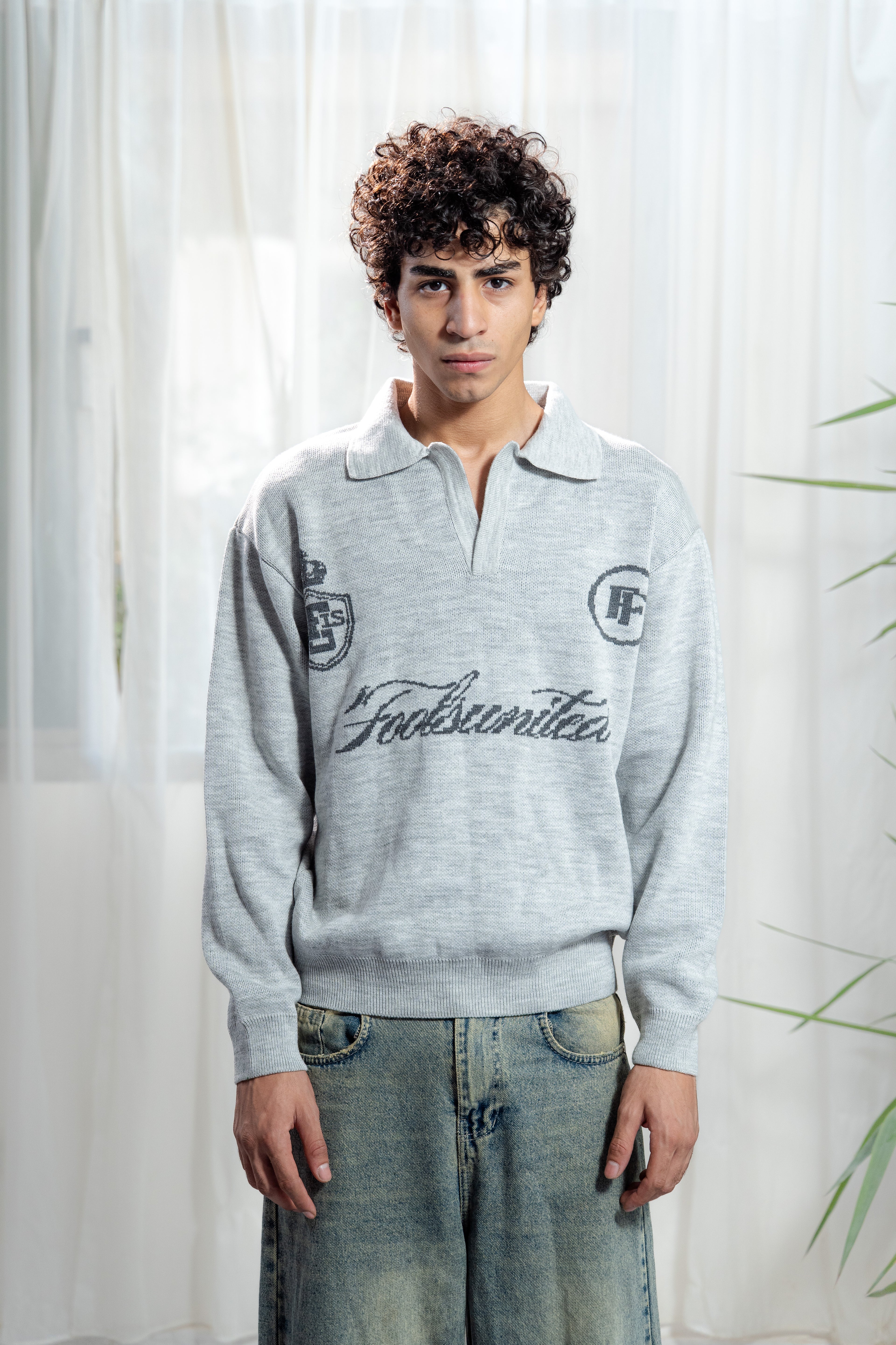 Misfit Knit Polo – GRAY