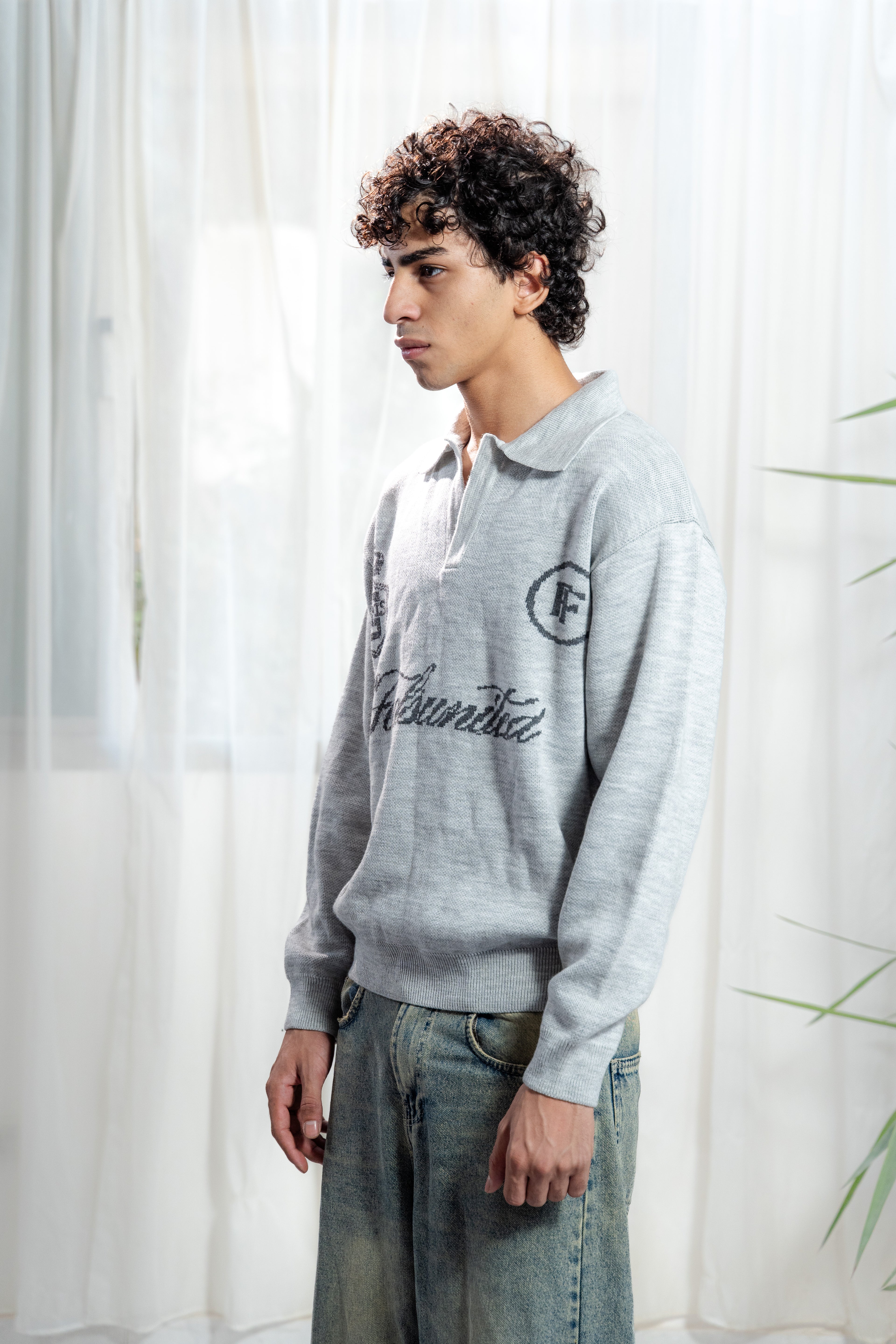 Misfit Knit Polo – GRAY