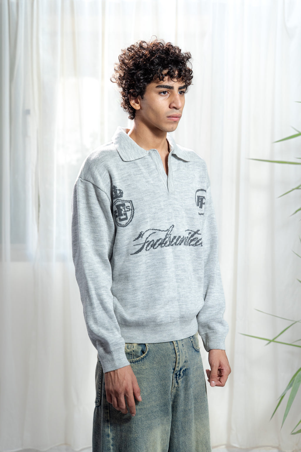 Misfit Knit Polo – GRAY