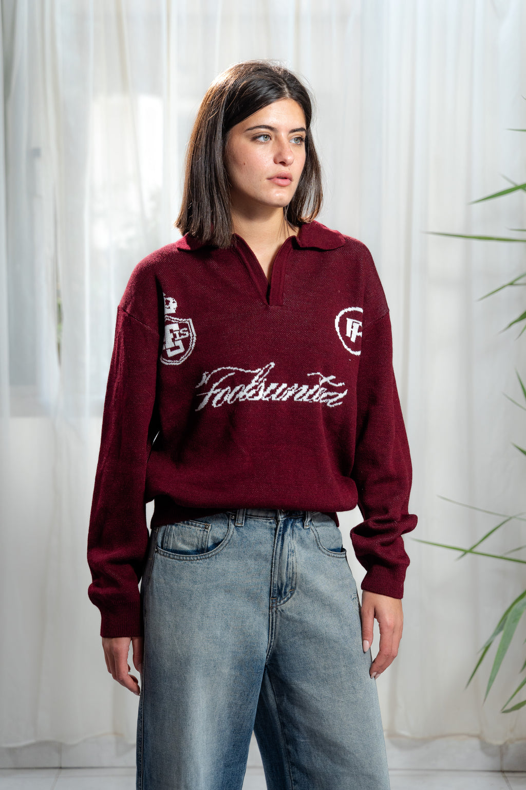 Misfit Knit Polo – BURGANDY