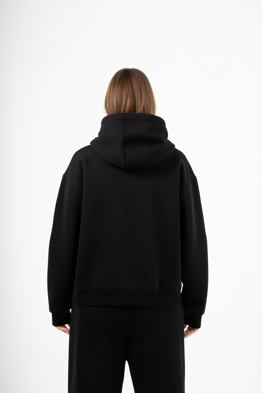 BLACK HOODIE BOXYFIT