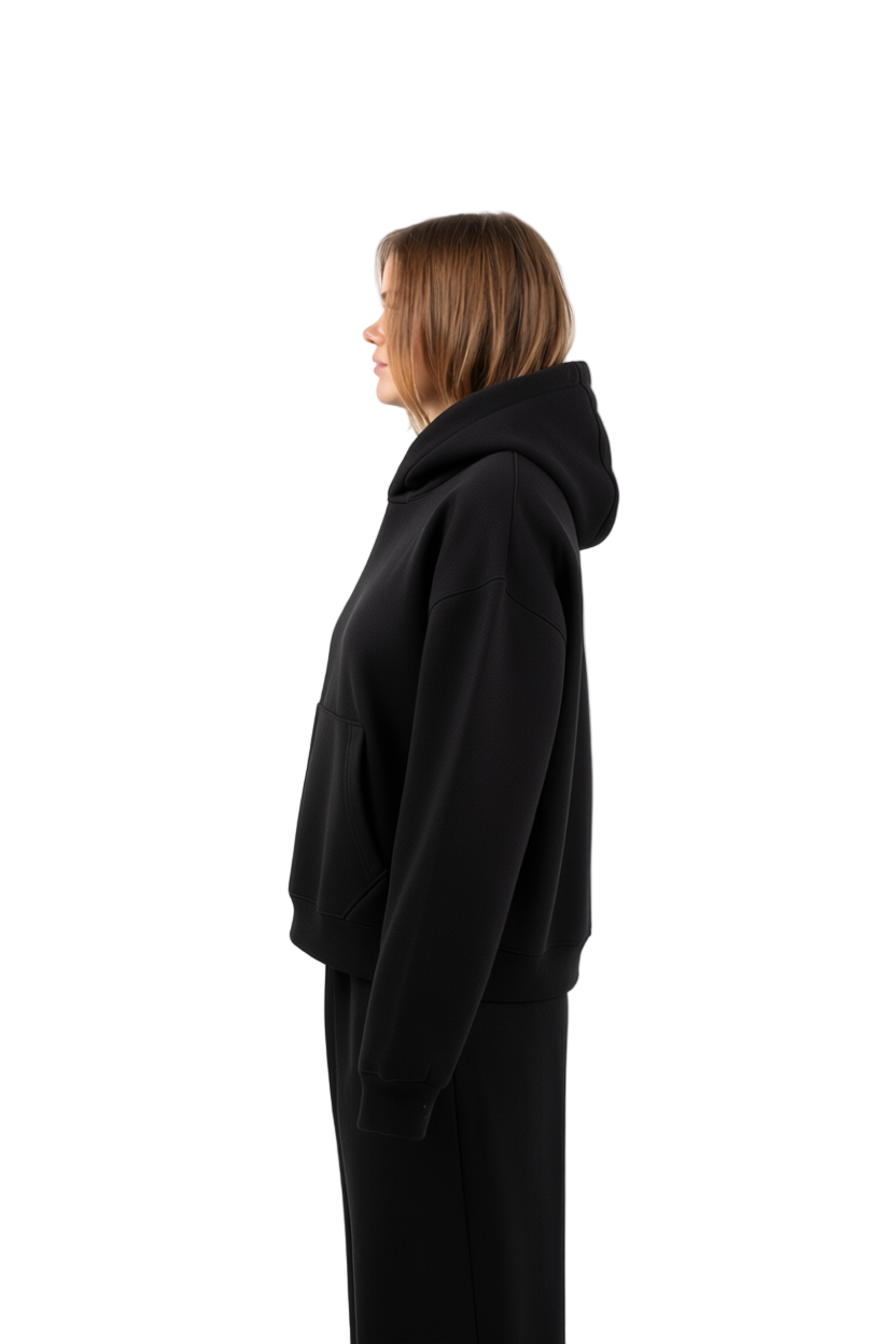 BLACK HOODIE BOXYFIT