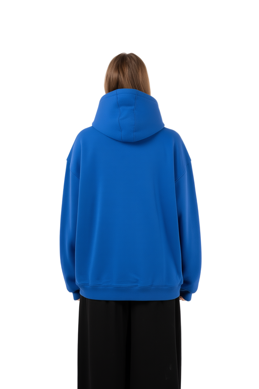 BLUE HOODIE OVERSIZE
